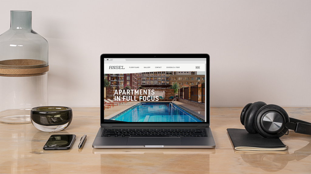 Ansel Apartments Website Laptop Staging Mockup