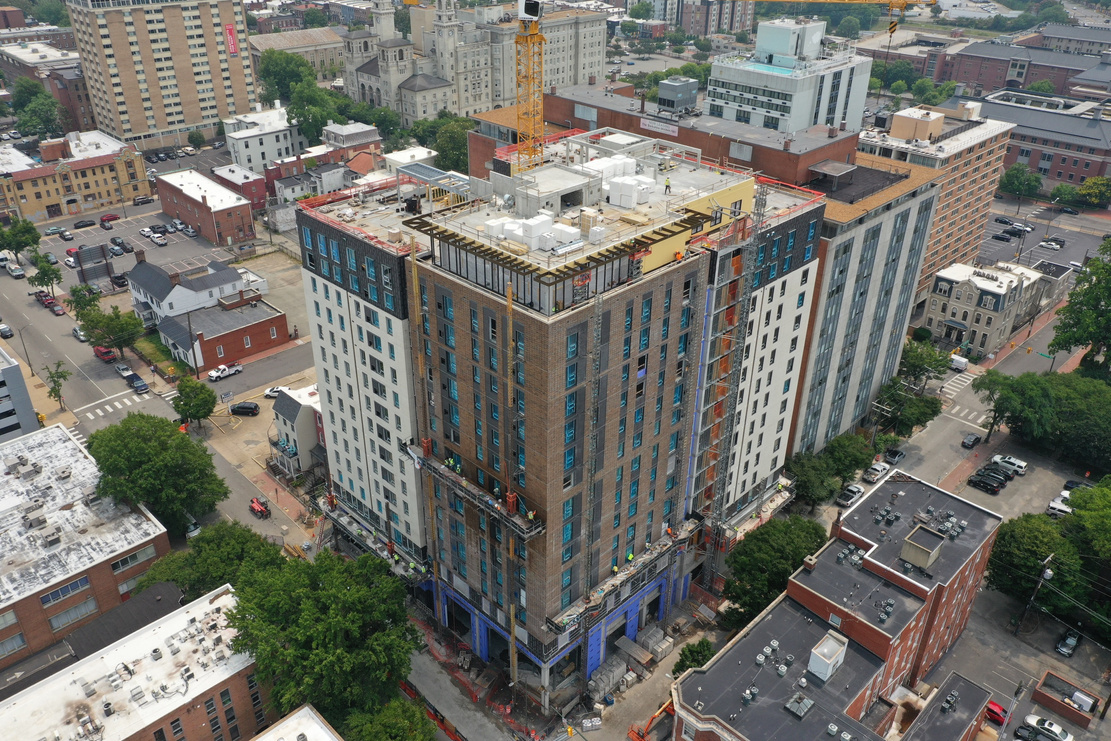 Student housing high-rise by VCU tops off in Richmond | Hickok Cole - Richmond High-Rise Apartments