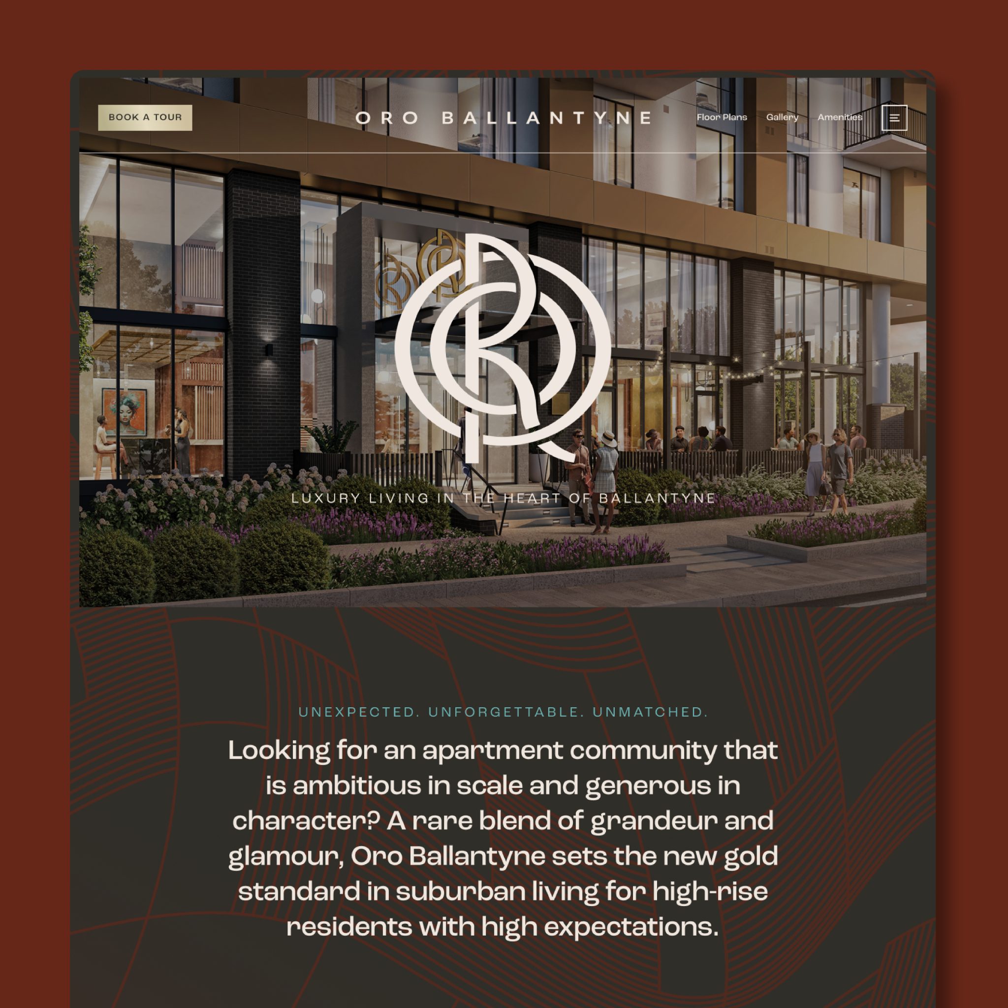 mock up of the Oro Ballantyne desktop website